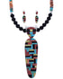 Southwestern Multicolor Pendant Necklace And Earrings Set PX35250